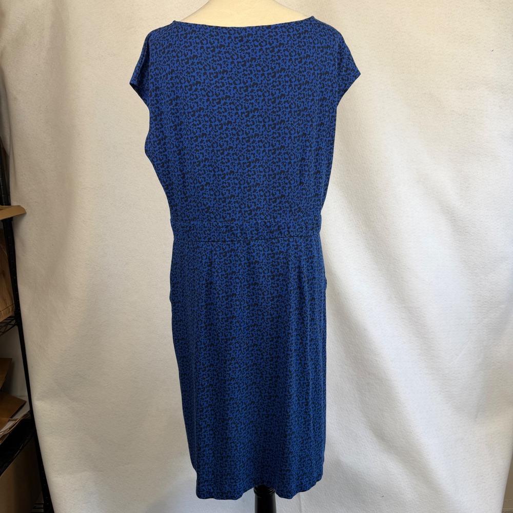 Boden‎ Florrie Jersey Dress Phoebe Blue Leopard Print Dress Pockets US 14R - Picture 6 of 13